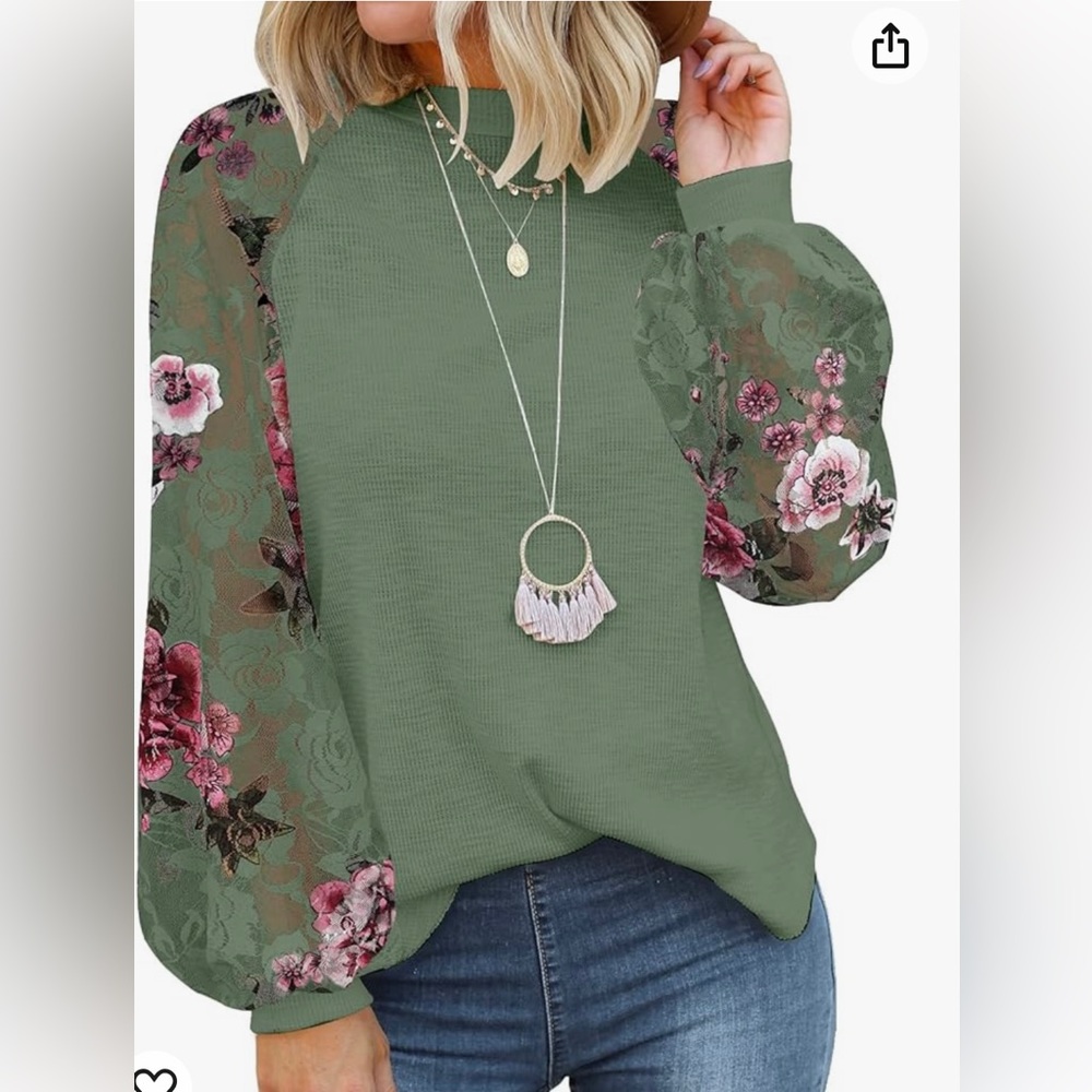 Lace sleeve top